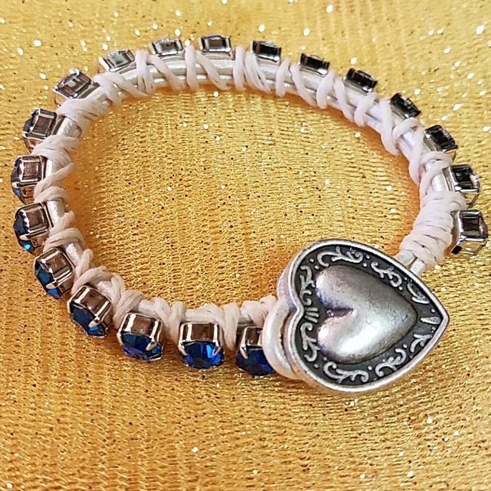 Leather Rhinestone Bracelet